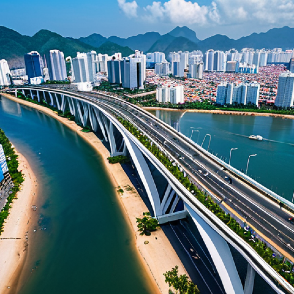 **

A vibrant aerial view of Da Nang, Vietnam, showcasing modern bridges spanning the Han River, pristine beaches, and a bustling cityscape with friendly locals. The image should evoke a sense of dynamism, livability, and sustainable urban development. Focus on modern architecture blended with natural beauty.

**