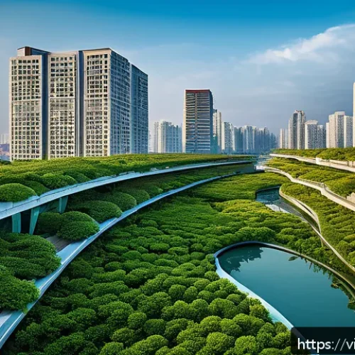 해양 도시 건설의 투자자 및 이해관계자 분석 - A vibrant coastal cityscape at sunset in Vietnam featuring modern urban infrastructure with green te...